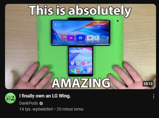 Video by DankPods titled "I finally own a LG Wing"
